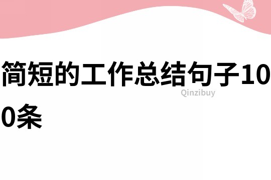 简短的工作总结句子100条