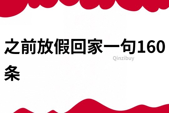 之前放假回家一句160条