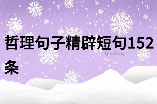 哲理句子精辟短句152条