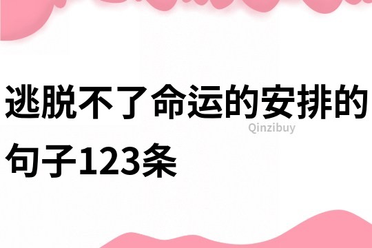 逃脱不了命运的安排的句子123条