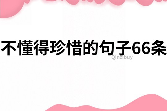 不懂得珍惜的句子66条