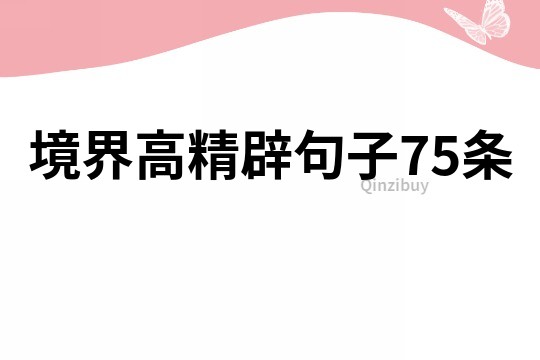 境界高精辟句子75条