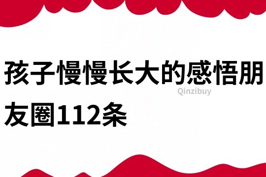 孩子慢慢长大的感悟朋友圈112条