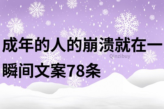 成年的人的崩溃就在一瞬间文案78条