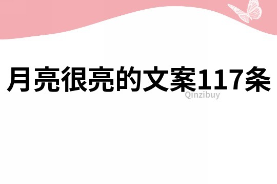 月亮很亮的文案117条