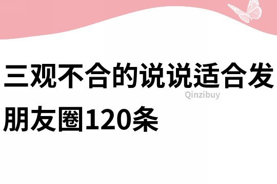 三观不合的说说适合发朋友圈120条