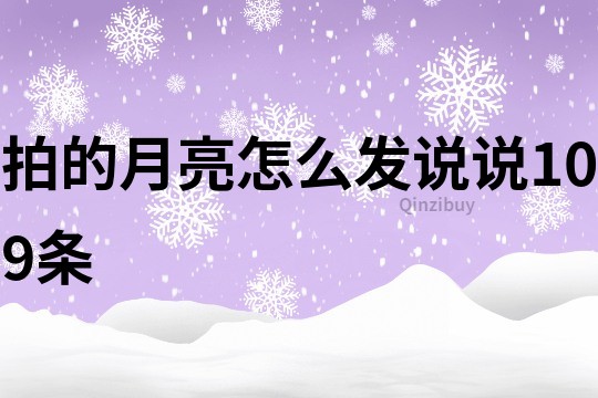 拍的月亮怎么发说说109条