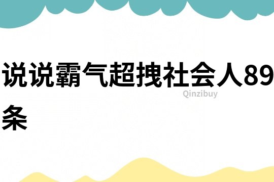 说说霸气超拽社会人89条