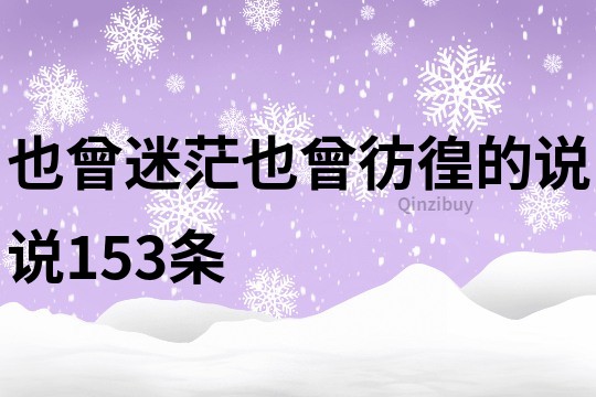 也曾迷茫也曾彷徨的说说153条