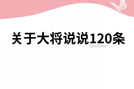 关于大将说说120条