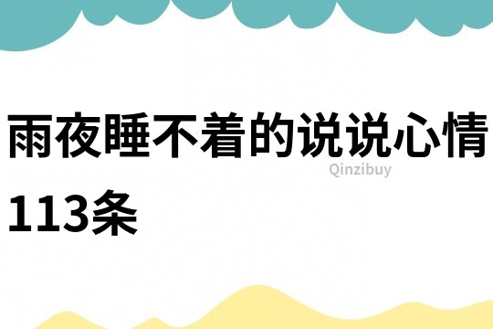 雨夜睡不着的说说心情113条