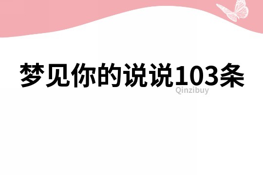 梦见你的说说103条