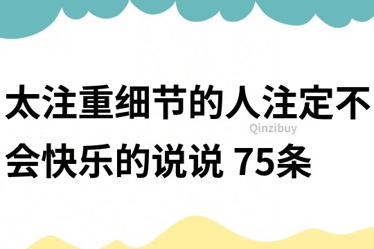 太注重细节的人注定不会快乐的说说	75条