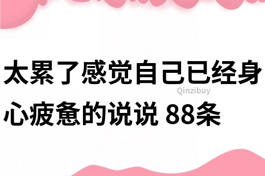 太累了,感觉自己已经身心疲惫的说说	88条