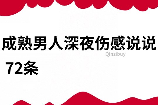 成熟男人深夜伤感说说	72条