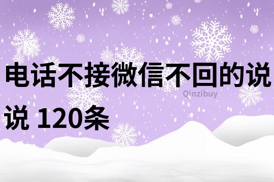 电话不接微信不回的说说	120条