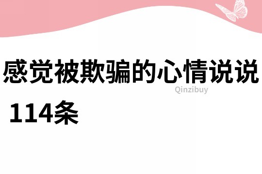 感觉被欺骗的心情说说	114条