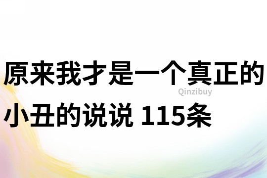 原来我才是一个真正的小丑的说说	115条