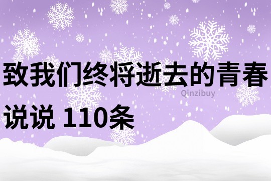 致我们终将逝去的青春说说	110条