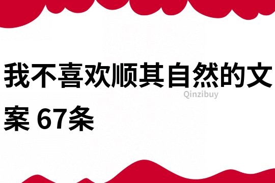 我不喜欢顺其自然的文案	67条