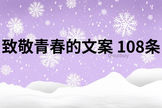 致敬青春的文案	108条