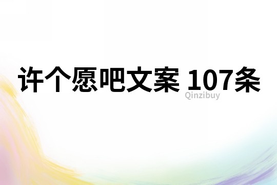 许个愿吧文案	107条