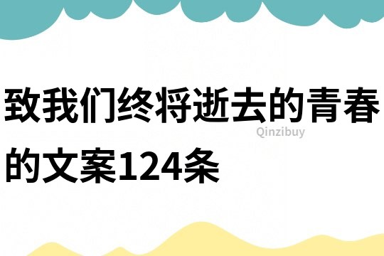 致我们终将逝去的青春的文案124条