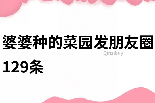 婆婆种的菜园发朋友圈129条