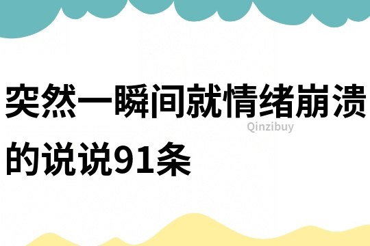 突然一瞬间就情绪崩溃的说说91条