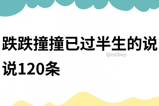 跌跌撞撞已过半生的说说120条