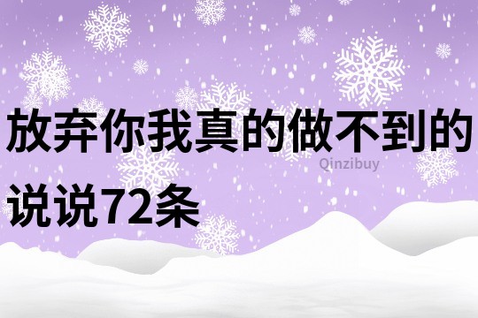 放弃你我真的做不到的说说72条