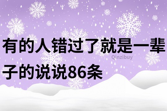 有的人错过了就是一辈子的说说86条