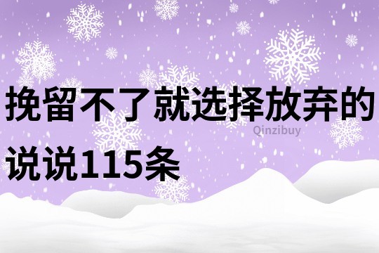 挽留不了就选择放弃的说说115条