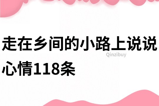 走在乡间的小路上说说心情118条