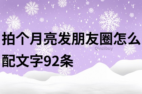 拍个月亮发朋友圈怎么配文字92条