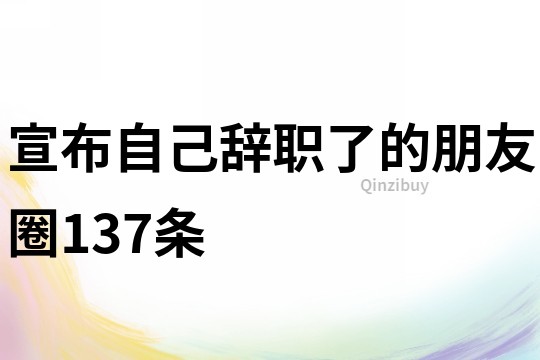 宣布自己辞职了的朋友圈137条