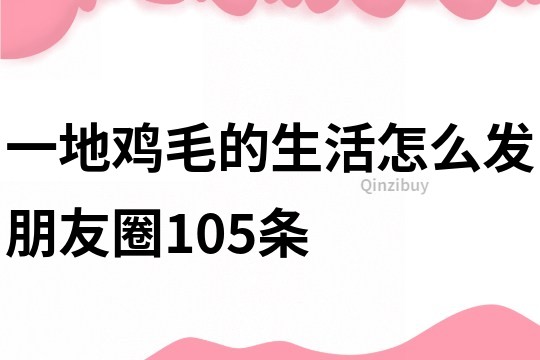 一地鸡毛的生活怎么发朋友圈105条