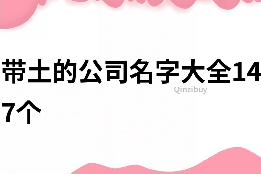 带土的公司名字大全147个