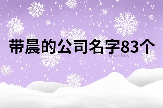 带晨的公司名字83个