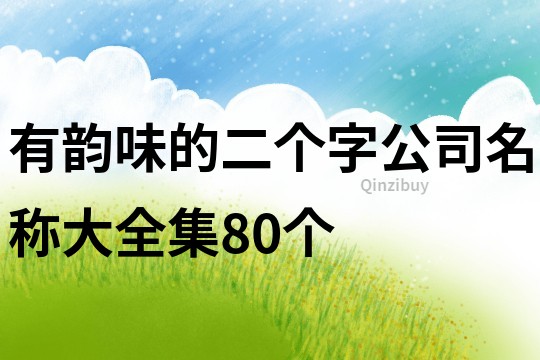 有韵味的二个字公司名称大全集80个