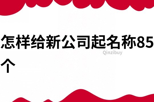 怎样给新公司起名称85个