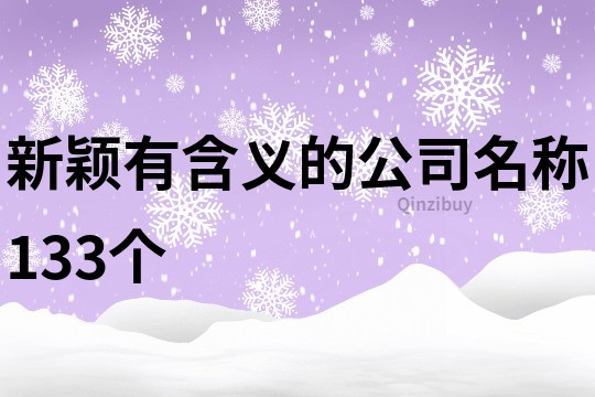 新颖有含义的公司名称133个