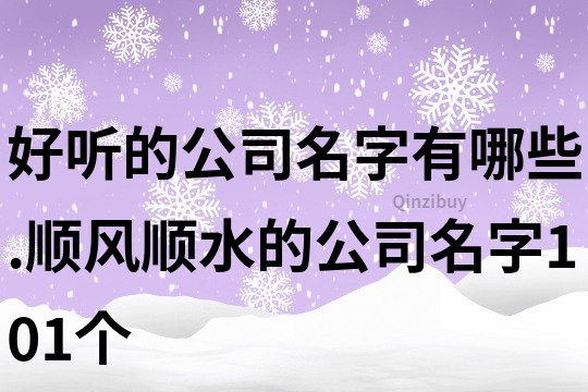 好听的公司名字有哪些.顺风顺水的公司名字101个