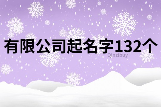 有限公司起名字132个