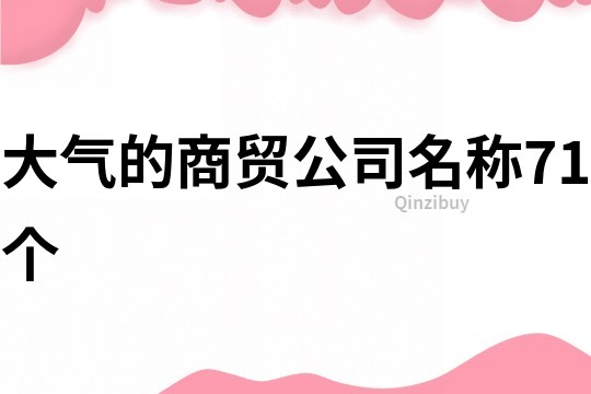 大气的商贸公司名称71个