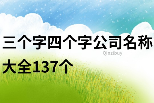 三个字四个字公司名称大全137个