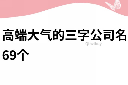 高端大气的三字公司名69个