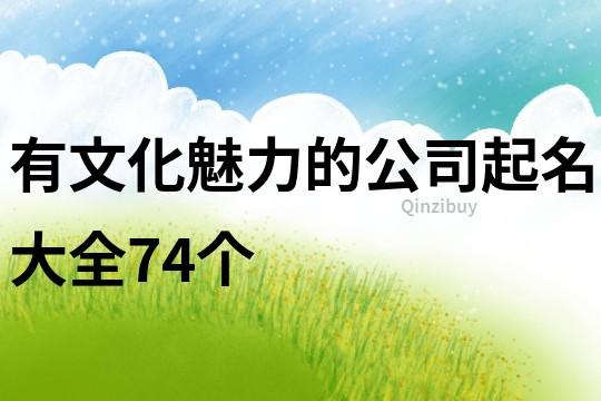 有文化魅力的公司起名大全74个