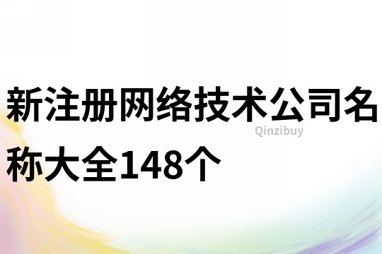 新注册网络技术公司名称大全148个