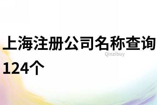 上海注册公司名称查询124个